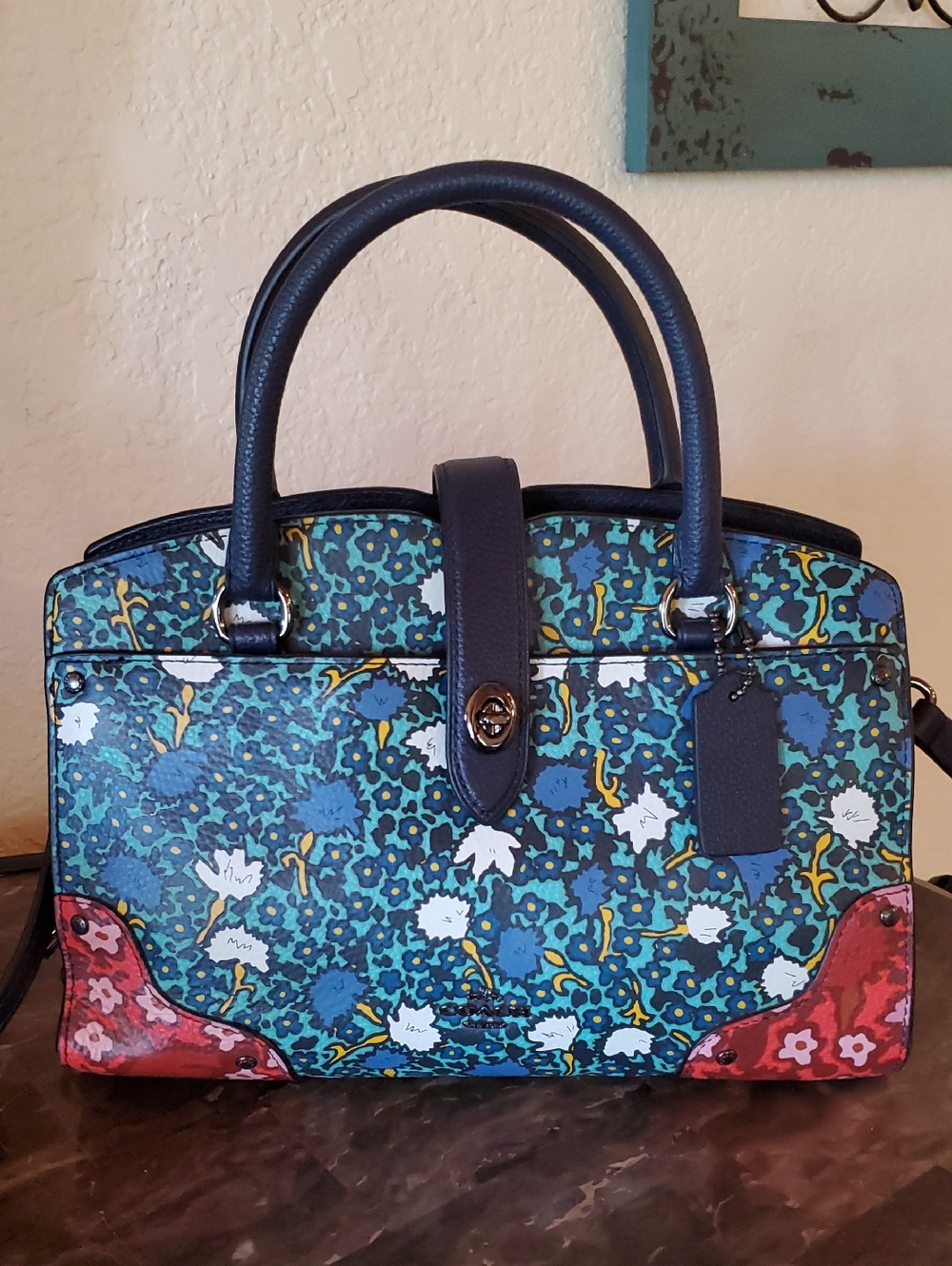 Like NEW Coach Floral Mercer 24 Bag